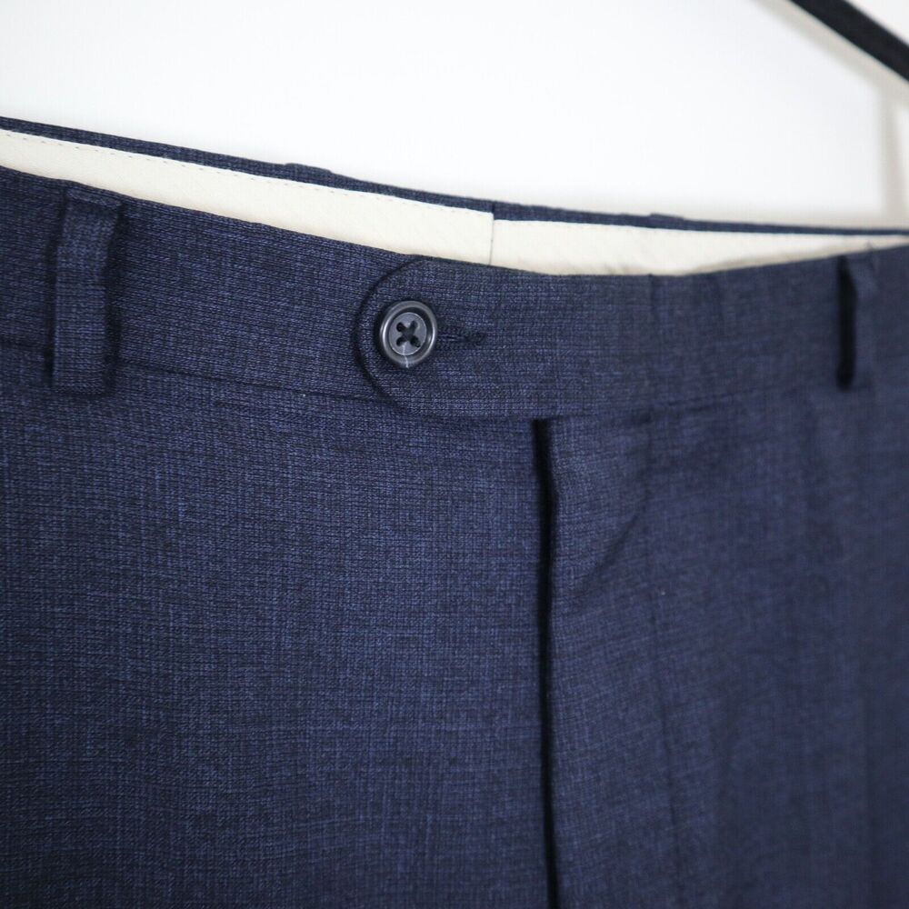 Vintage Burberry London Men's Size 34 Trouser Marled Navy Blue Pants - Picture 4 of 10